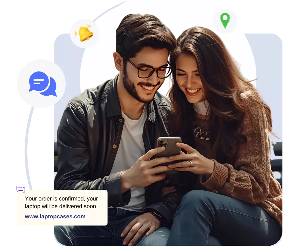 Illustration of SMS messages and notifications